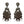 Load image into Gallery viewer, Gunmetal Disc Chandelier Earrings - MSS