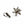 Load image into Gallery viewer, Crystal Black Diamond Star Earcuff Set - MSS