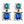 Load image into Gallery viewer, Dynasty Genevieve Sapphire Turquoise Earrings