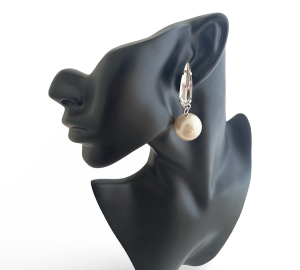 Titan Crystal Spike & Pearl Drop Earrings