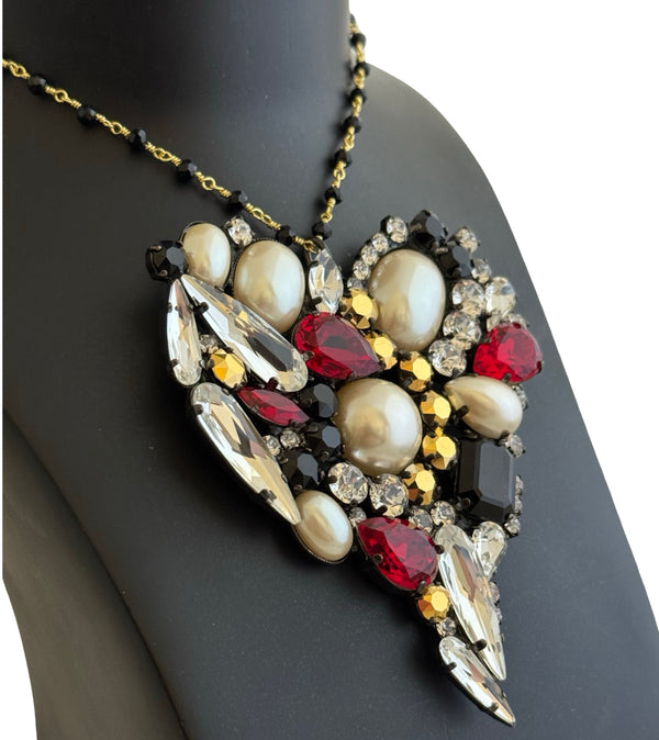 SACRED HEART VINTAGE RUBY NECKLACE