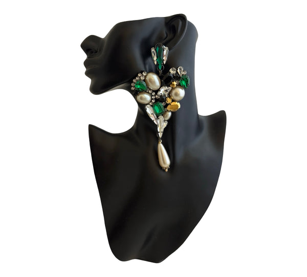 SACRED HEART VINTAGE EMERALD EARRINGS