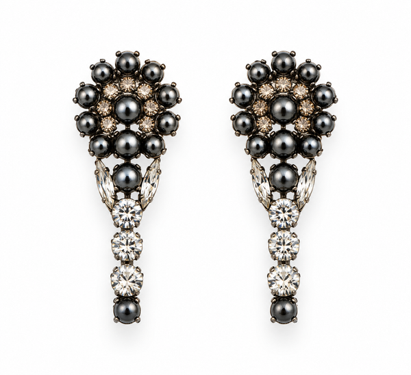 BLACK PEARL DROP EARRINGS - SS26OC