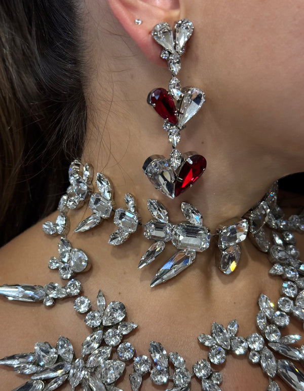 Love Dynasty Twin Ruby Heart Drops