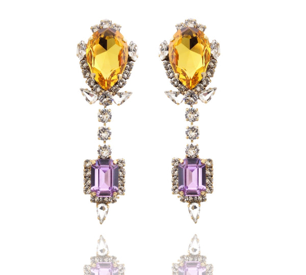 DYNASTY OSCAR CITRINE LAVENDER EARRINGS