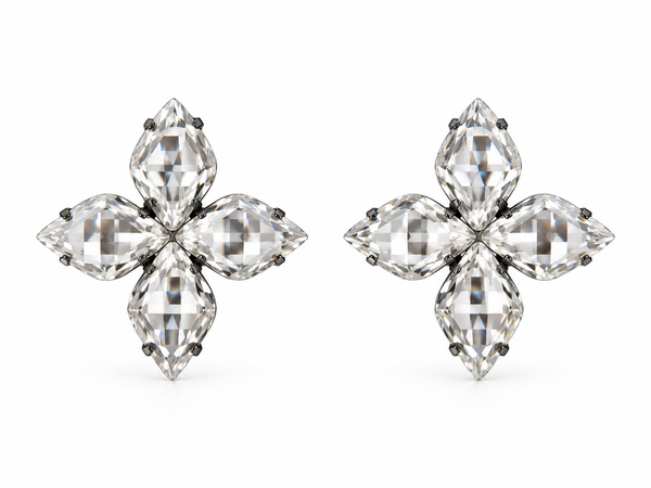 FLOWER CROSS LARGE STUD EARRINGS - SS26OC