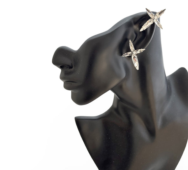 Mini Titan Crystal Cross EarCuffs