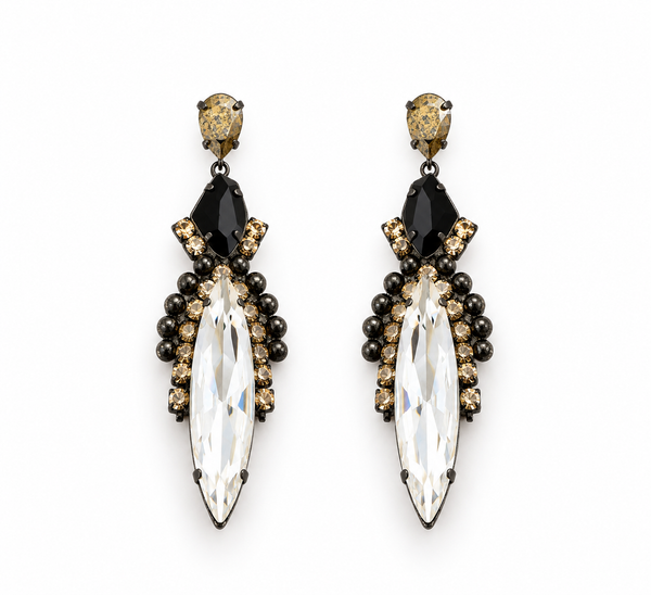 CRYSTAL NAVETTE DROP EARRINGS - SS26OC