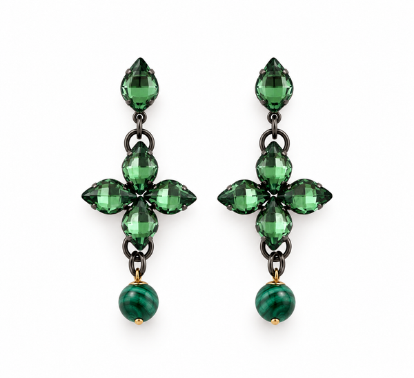 ERINITE CROSS FLOWER DROP EARRINGS - SS26OC