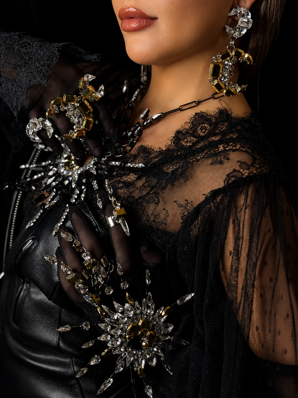 LUNAR DYNASTY - AURUM DOUBLE CRESCENT MOON EARRINGS