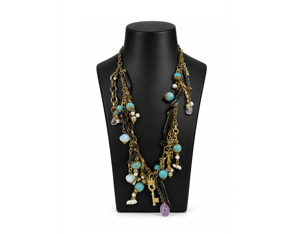 TRIBAL CORAL TURQUOISE NECKLACE - SS26OC