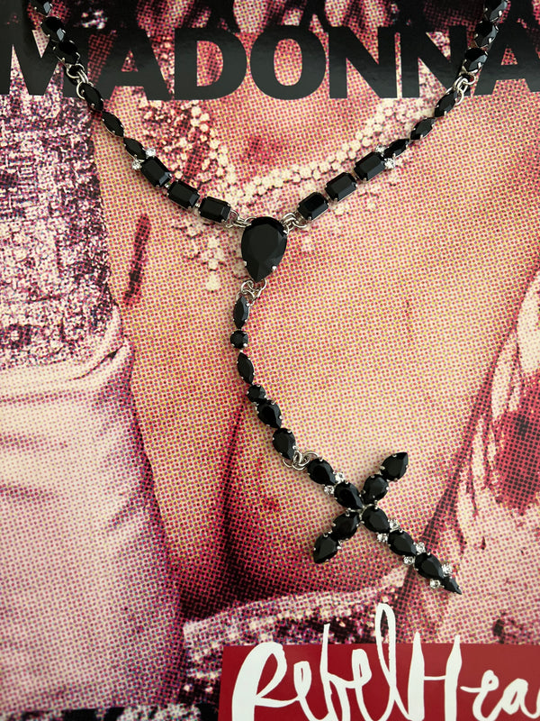 La Croix Dynasty Jet Madonna Crucifix Rosary - LIMITED EDITION