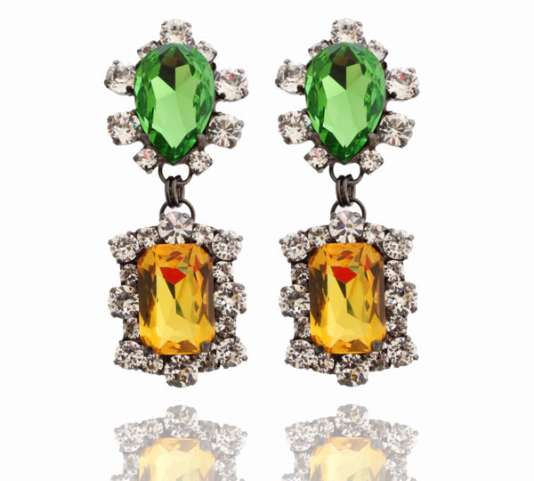 Dynasty Reign Citrine Peridot Earrings