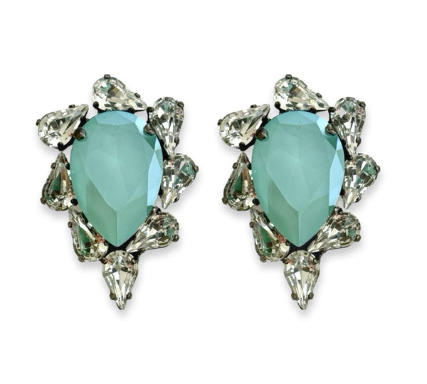 Dynasty Satine Mint Studs