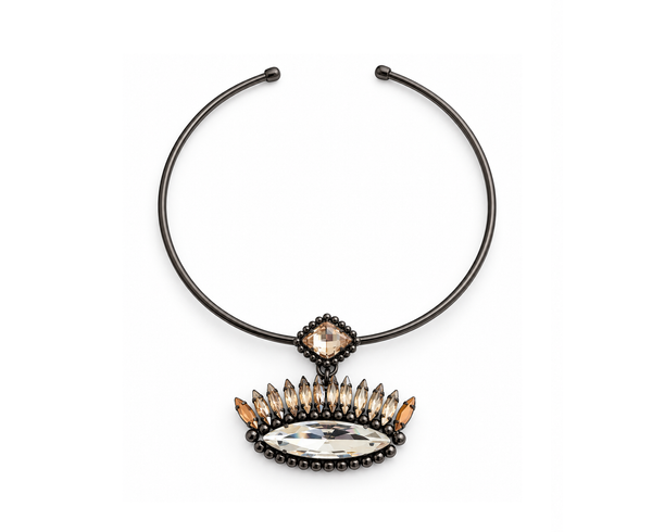 CRYSTAL LUMIERE GUNMETAL CHOKER - SS26OC