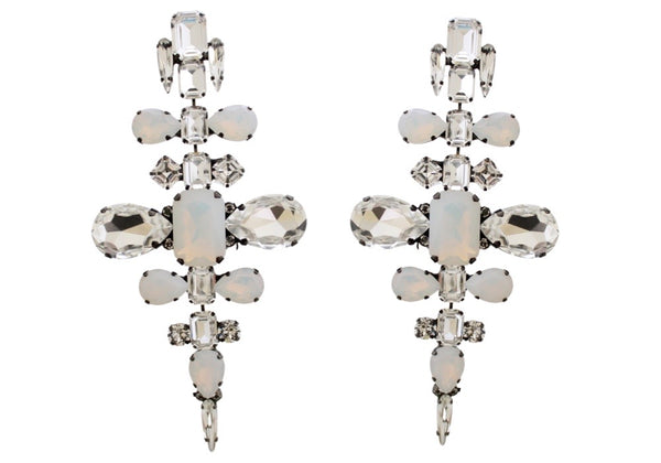 WHITE LIGHT OVERSIZED CHANDELIERS EARRINGS - AGSS