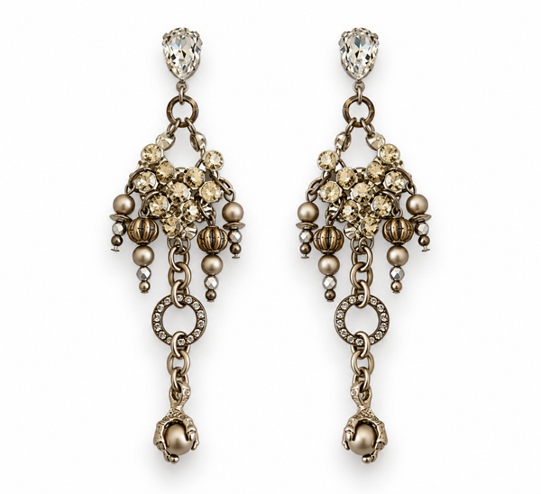 CRYSTAL MESH DROP EARRINGS - SS26OC