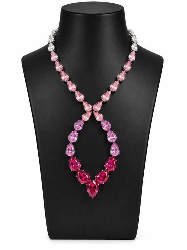 CRYSTAL PINK PANTHER INFINITY NECKLACE - SS26OC
