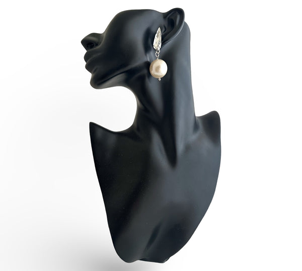 Titan Crystal Spike & Pearl Drop Earrings