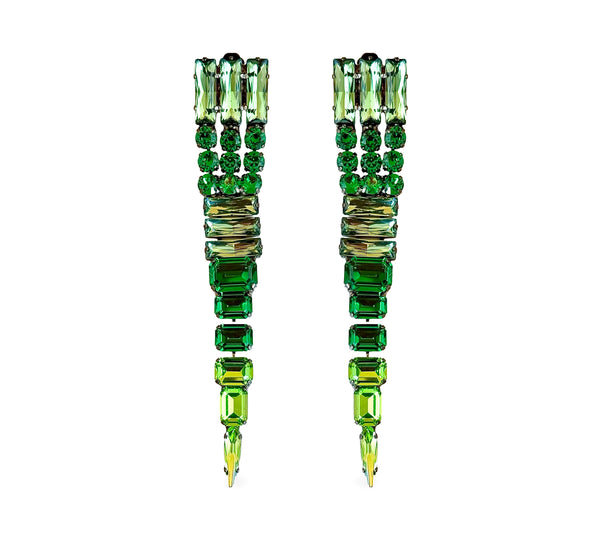 THE BAROQUE MUSE TRIBAL EMERALD DROP EARRINGS