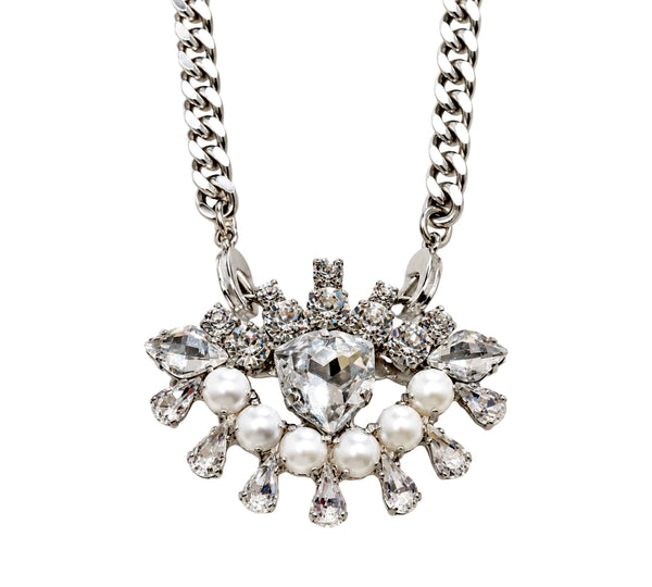 LUMIERE CRYSTAL PEARL EYE BROOCH / NECKLACE