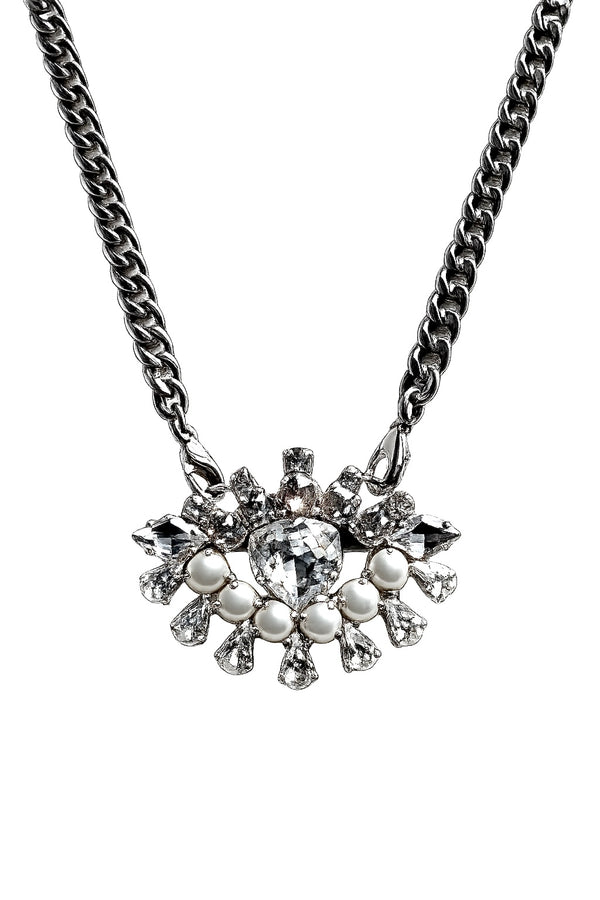 LUMIERE CRYSTAL PEARL EYE BROOCH / NECKLACE