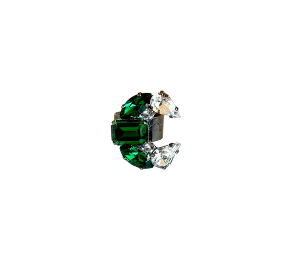LUNAR DYNASTY - EMERALD MINI CRESCENT RING