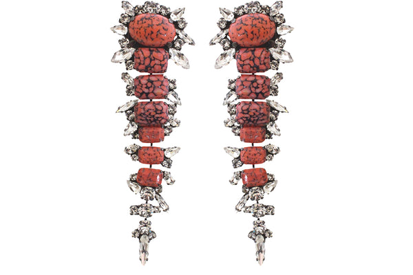 Coral Dynasty Muse Drop Earrings