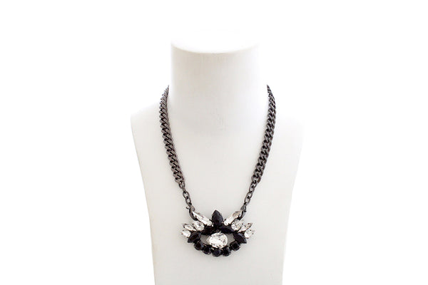 LUMIERE DYNASTY JET CRYSTAL EYE NECKLACE
