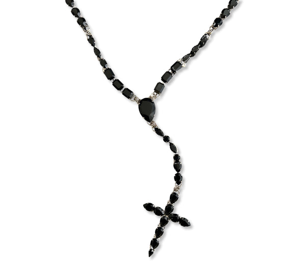 La Croix Dynasty Jet Madonna Crucifix Rosary - LIMITED EDITION