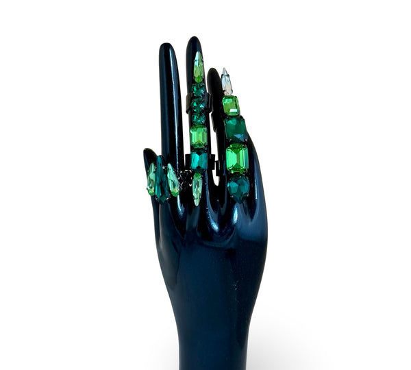 EMERALD PANTHER CLAW RING SET