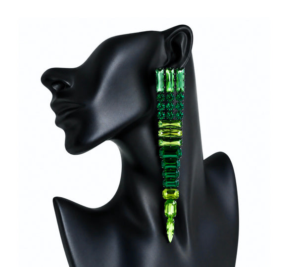 THE BAROQUE MUSE TRIBAL EMERALD DROP EARRINGS