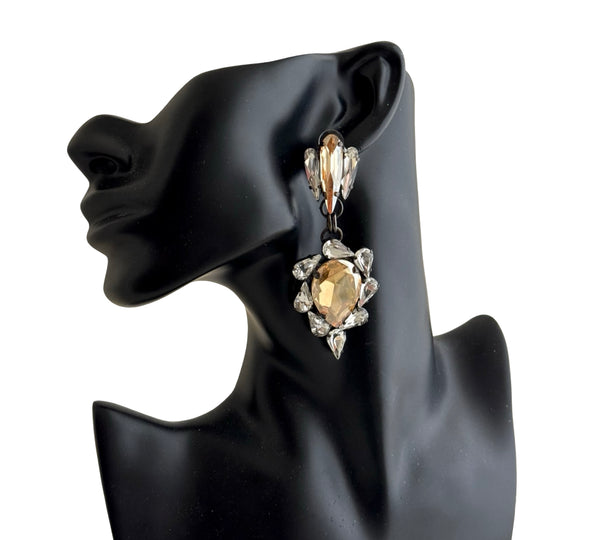 Dynasty Penelope Crystal Champagne Drop Earrings