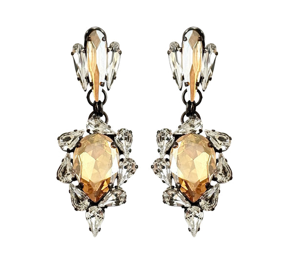 Dynasty Penelope Crystal Champagne Drop Earrings