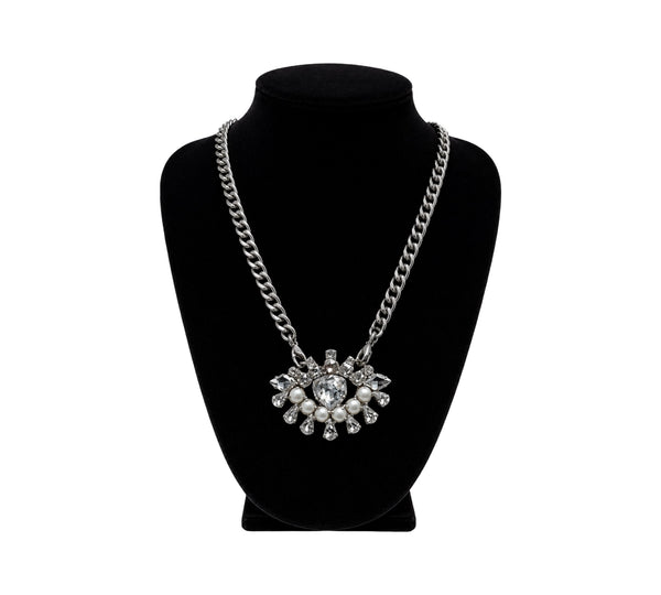 LUMIERE CRYSTAL PEARL EYE BROOCH / NECKLACE