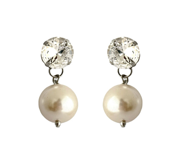 Titan Crystal & Pearl Drop Earrings