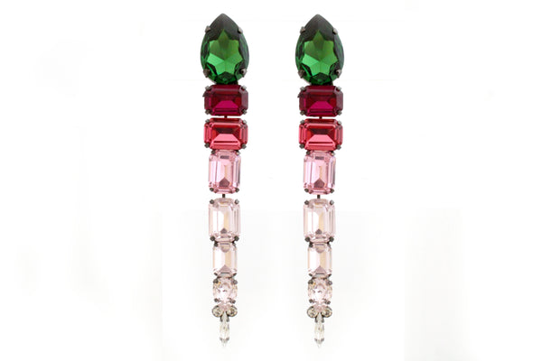 ANASTASIA EMERALD FUCHSIA EARRINGS - AGSS