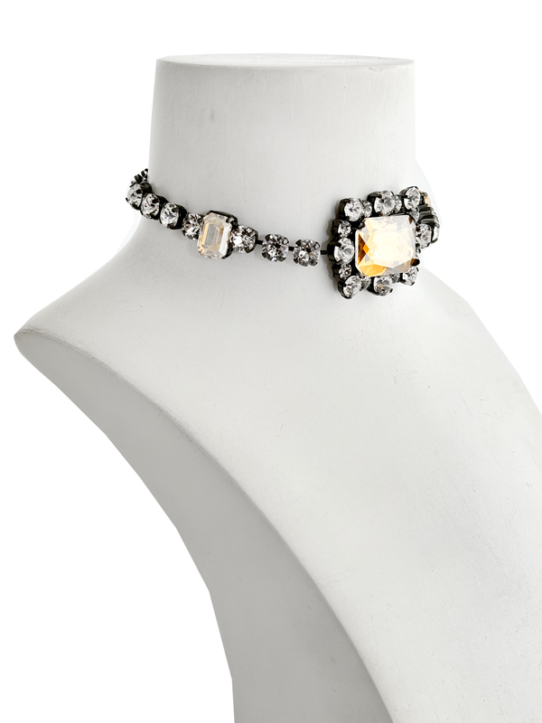 Dynasty Diana Champagne & Crystal Choker