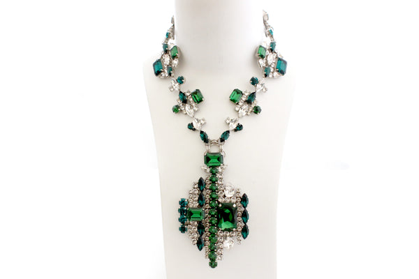 EMERALD CUBISM PENDANT NECKLACE - AGSS