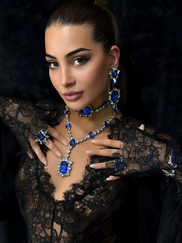 Dynasty Penelope Crystal Emerald Drop Earrings