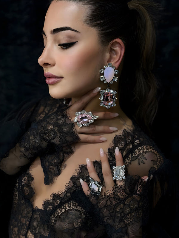 Dynasty Reign Pink Opal Earrings