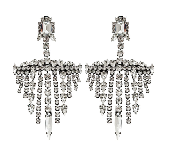 Tribalism Oversized Chandelier Crystal Earrings