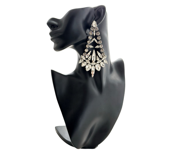 Tribalism Triangle Chandelier  Crystal Earrings