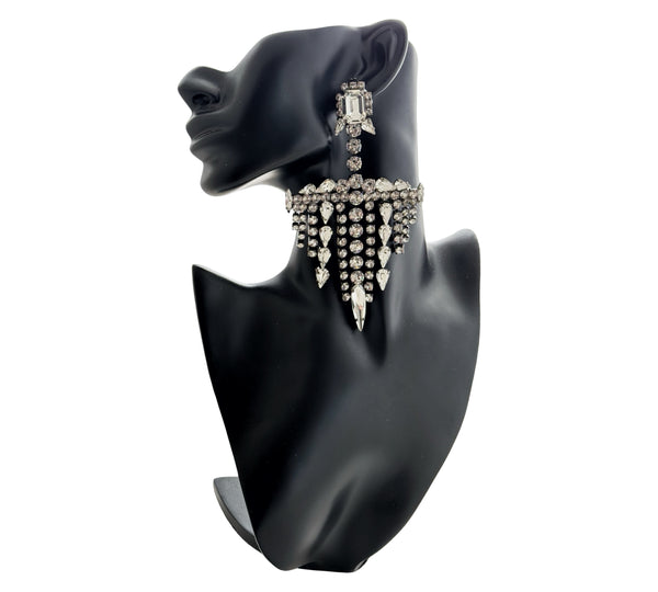 Tribalism Oversized Chandelier Crystal Earrings