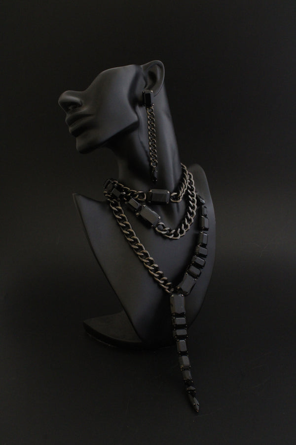 PANTHER DYNASTY AMELIA JET NECKLACE