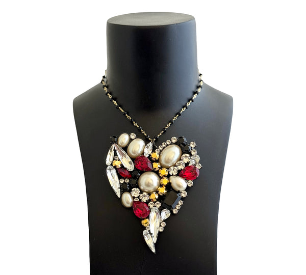 SACRED HEART VINTAGE RUBY NECKLACE