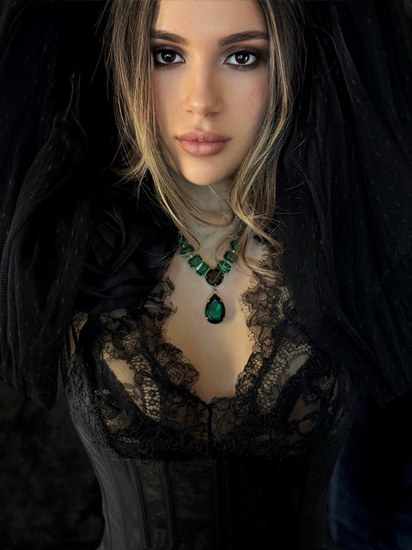 Dynasty Étoile - Stellar Emerald Drop Necklace