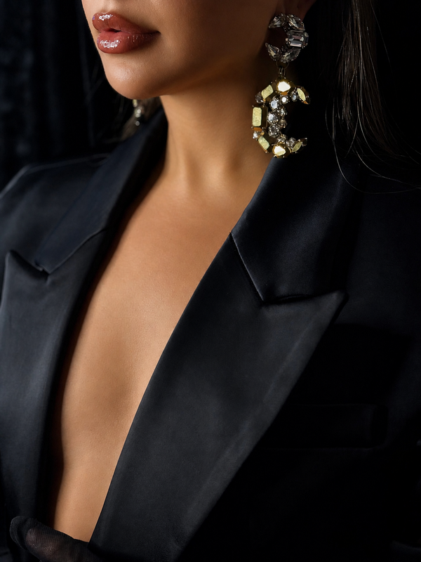 LUNAR DYNASTY - AURUM DOUBLE CRESCENT MOON EARRINGS