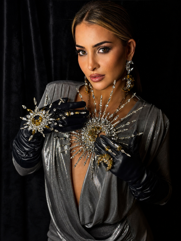 LUNAR DYNASTY - SOLUNAR GODDESS CRYSTAL BURST NECKLACE