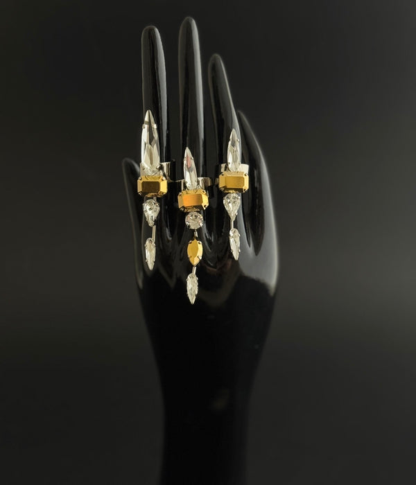 LUNAR DYNASTY - SOLUNAR CRYSTAL SPIKE TRINITY RINGS